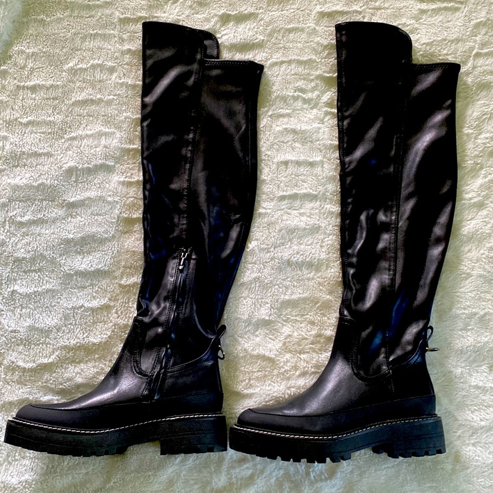 Knee high black boots